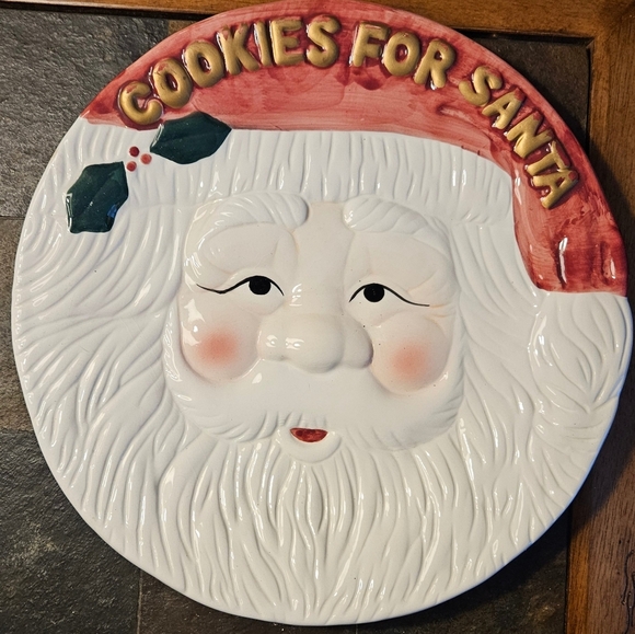 Vintage Cookies for Santa plate.  Corning Factory Store Collectible 1999. 12" - Picture 1 of 3